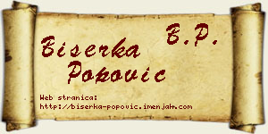Biserka Popović vizit kartica